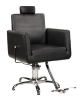 Fotel Barberski męski RAY Ayala 48H baza pająk, czarny